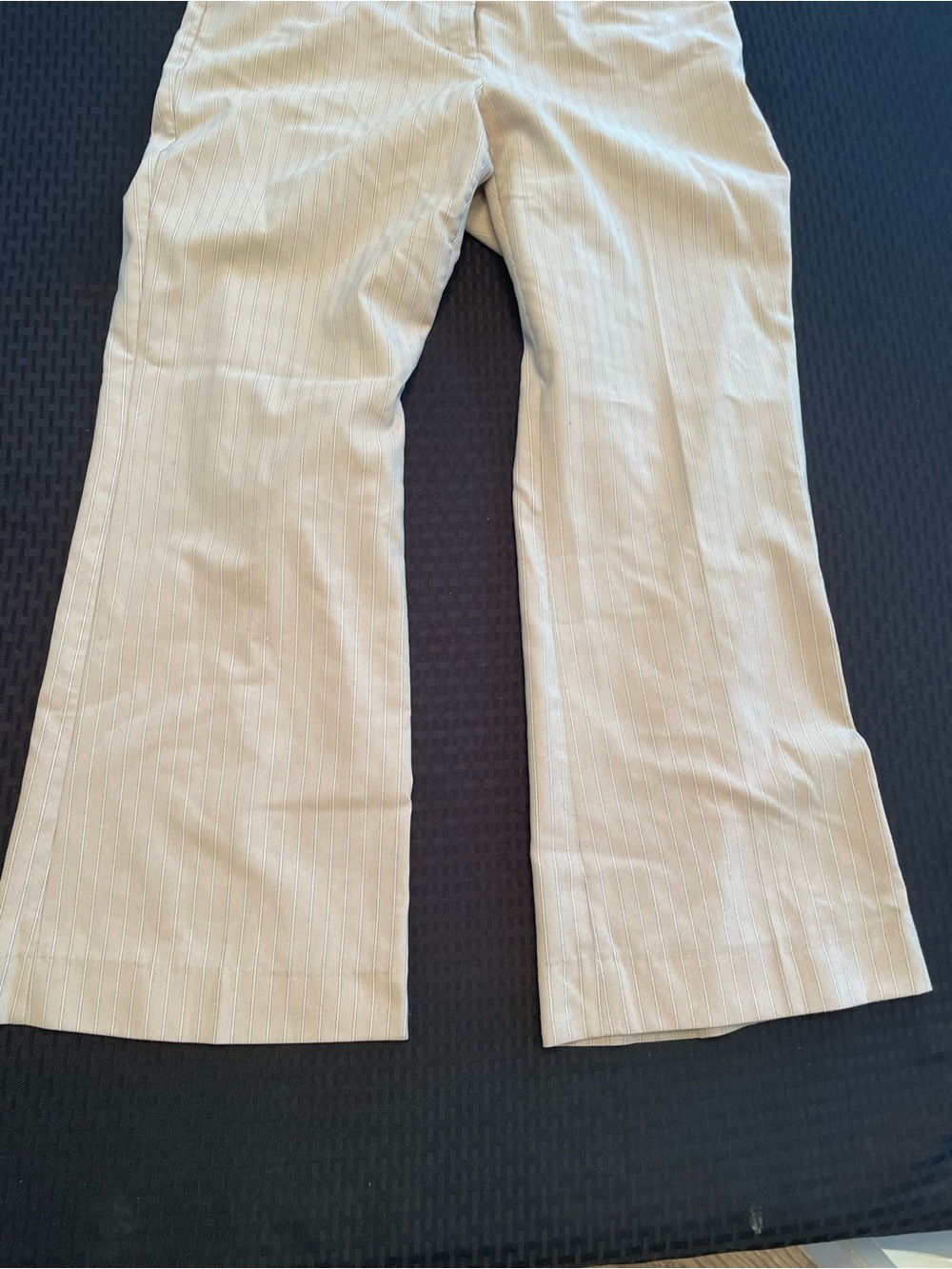 Express Beige Pinstripe Wide-Leg Dress Pants